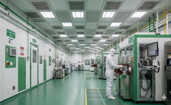 A professional Class 100 clean room interior showcasing ISO 5 standards and modular sandwich panel walls from Wonclean